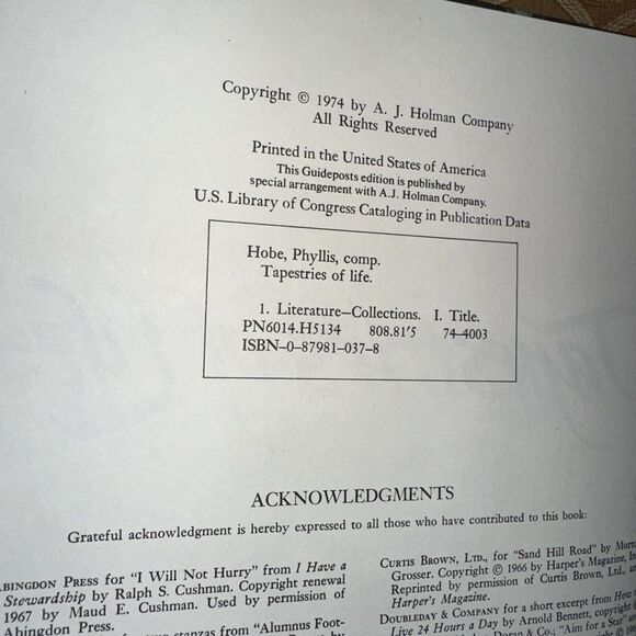 Vintage 1974 Tapestries of Life by Phyllis Hobe 1st Ed. Hardcover Lots Of Photos - Picture 5 of 10